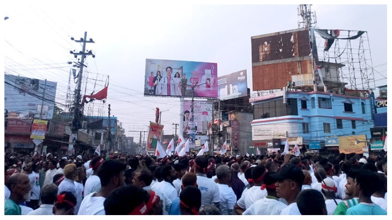 রংপুরে তিস্তা বাঁচাও পদযাত্রায় জনস্রোত
