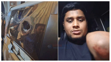গাজীপুরে হাসনাত আব্দুল্লাহর গাড়িতে ভয়াবহ হামলা