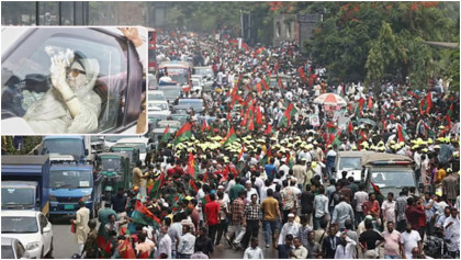 খালেদা জিয়ার প্রত্যাবর্তন, পথে পথে শুভেচ্ছা
